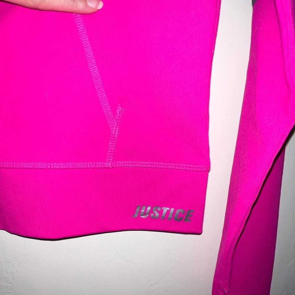 Justice Vibrant‎ Pink and Gray Bomber Jacket
